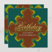 東の緑の女神のパーティーの誕生日の招待状 招待状 (正面/裏面)