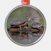 東の色彩の鮮やかなカメ メタルオーナメント (正面)