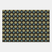 東の花のパターンのギフトラップ ラッピングペーパーシート (正面3)