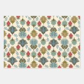 東の花のパターンのギフトラップ ラッピングペーパーシート (正面)