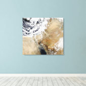 東の衛星ビュー地中海の キャンバスプリント (インサイチュ (ウッドフロア))