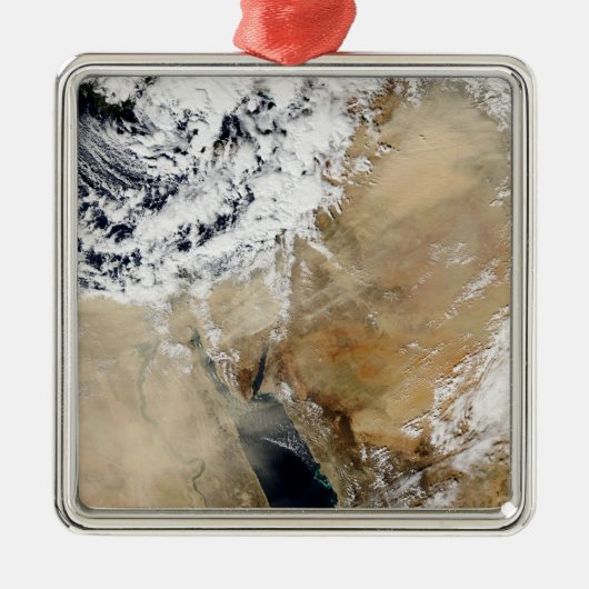 東の衛星ビュー地中海の メタルオーナメント (正面)