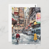 東の都市、日本、東京 ポストカード (正面/裏面)