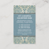 東の青いバロック式のダマスク織の名刺 名刺 (裏面)