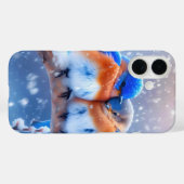 東の青い鳥が雪の枝で寄り添う Case-Mate iPhoneケース (裏面 (横))