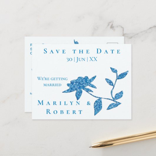 東の青のペーパリーフローラ ポストカード (正面/裏面インサイチュ)