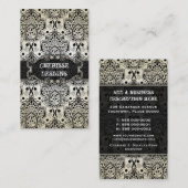 東の黒いバロック式のダマスク織の名刺 名刺 (正面/裏面)