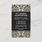 東の黒いバロック式のダマスク織の名刺 名刺 (裏面)