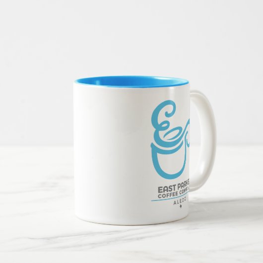 東のParker "大きいEPのコップ"のロゴ- 11のoz。 マグ (正面右)