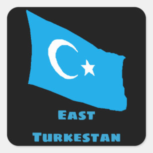 東のTurkestanの旗のステッカー スクエアシール