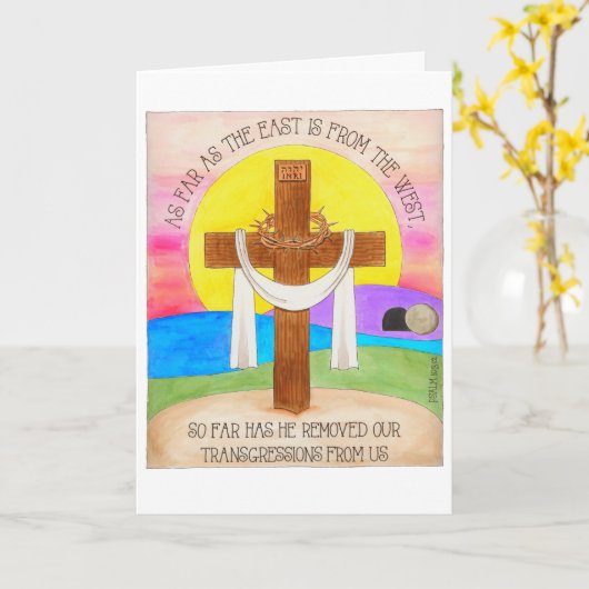 東は西復活祭の出 カード (黄色い花)