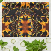 東ろうけつ染めエネルギーパターン キッチンタオル (折り畳み)