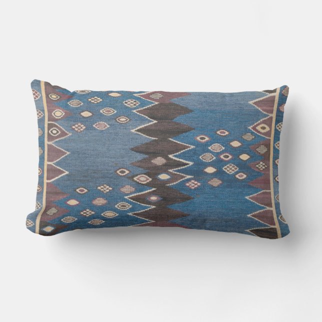 東アクセントヴィンテージペルシアカーペットパターン ランバークッション (正面)