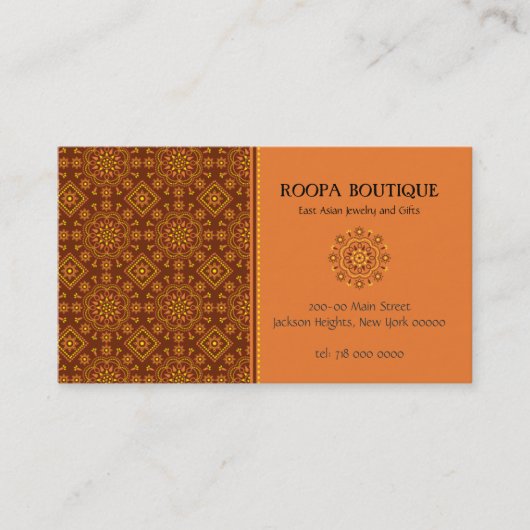 東アジアのロゼットパターン名刺 名刺 (正面)