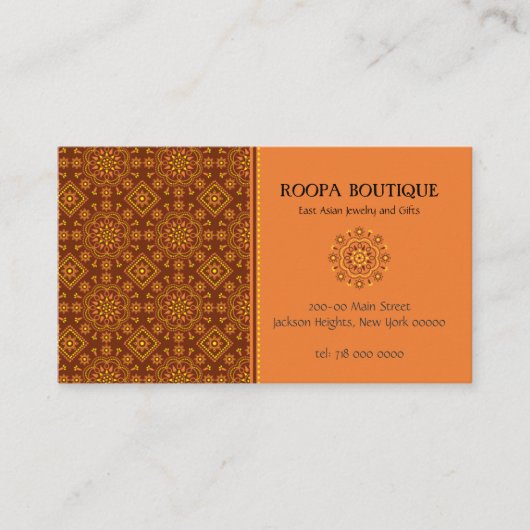 東アジアのロゼットパターン名刺 名刺 (正面)