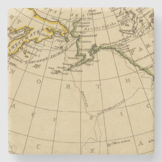 東アジア、西の北アメリカ ストーンコースター (正面)