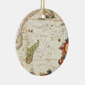 東アフリカおよびマダガスカル1596年の地図(手のcolo セラミックオーナメント (右)