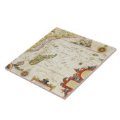 東アフリカおよびマダガスカル1596年の地図(手のcolo タイル (側面)