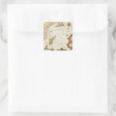 東アフリカとマダガスカルの地図1596 (hand colo) スクエアシール (バッグ)