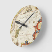 東アフリカとマダガスカルの地図1596 (hand colo) ラウンド壁時計 (傾斜)