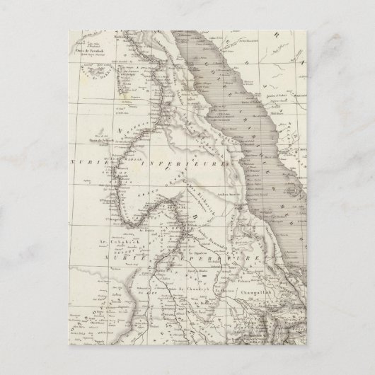 東アフリカの地図 ポストカード (正面)