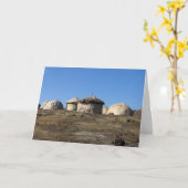 東アフリカの小屋 カード (黄色い花)