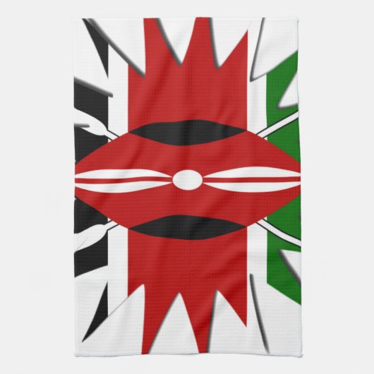 東アフリカ星座ケニア国旗の星デザイン キッチンタオル (縦)