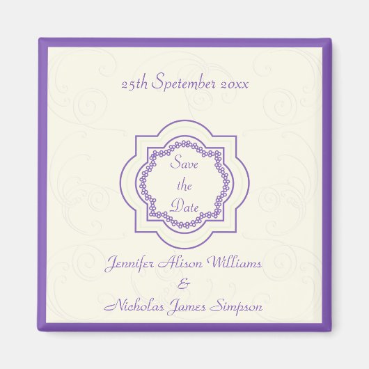 東インスパイア部の日を紫とアイボリーで保存 マグネット (正面)