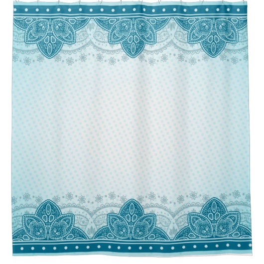 東インディアン図柄曼荼羅ペイズリー シャワーカーテン (正面)