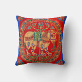 東インディアン象プリント クッション (裏面)