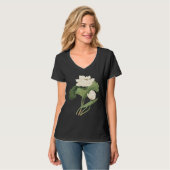 東インドの植物画 ロータスフラワー Tシャツ (正面フル)