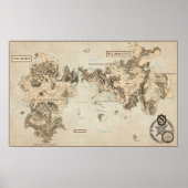 東エサンドリアの注釈を付けた地図 ポスター (正面)