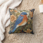 東エレガントブルーバードウィリアム・モリスインスパイア クッション (ブランケット)