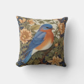 東エレガントブルーバードウィリアム・モリスインスパイア クッション (正面)