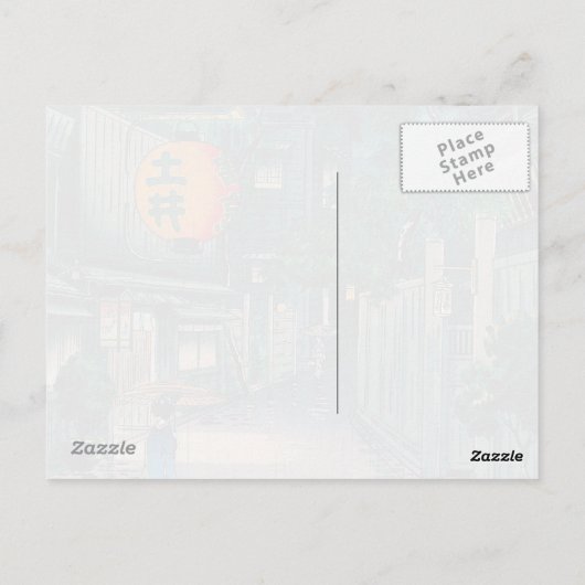 東カッコいい洋の傘松夜通り雨 ポストカード (裏面)