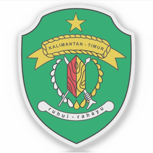 東カリマンタン州の武器のコート，インドネシア シール (正面)