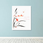 東クラシック中国の墨絵の絵を描花 キャンバスプリント (インサイチュ (ウッドフロア))