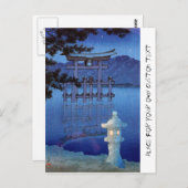 東クール和夜間門風景画 ポストカード (正面/裏面)