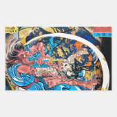 東クール国古代武士の鬼戦 長方形シール (正面)