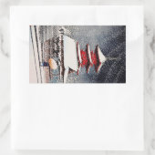 東クール国川瀬冬景画 長方形シール (バッグ)