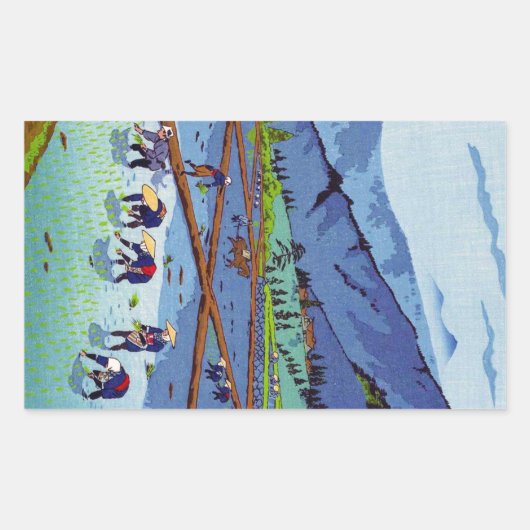 東クール国笠松田植 長方形シール (正面)