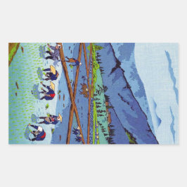 東クール国笠松田植 長方形シール