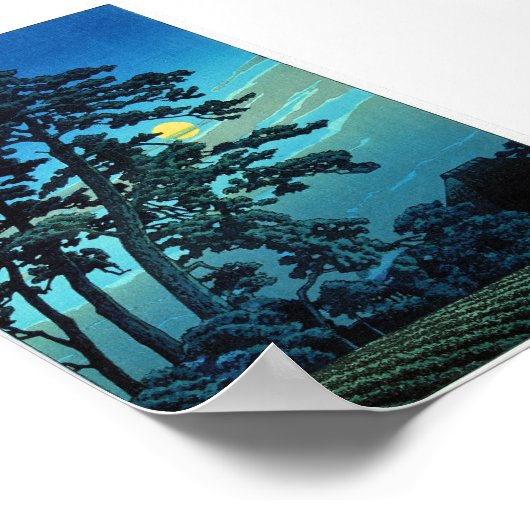 東クール方の川瀬の月明かり ポスター (角)