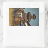 東クール方蓮川瀬梅雨の村 長方形シール (バッグ)