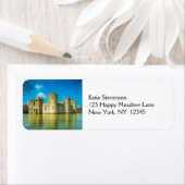 東サセックスイングランドの風光明媚なボディアム城 ラベル (インサイチュ)