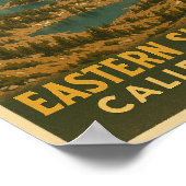 東シエラカリフォルニアヴィンテージ旅行ポスター ポスター (角)