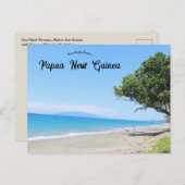 東セピク州パプアニューギニアのビーチ ポストカード (正面/裏面)