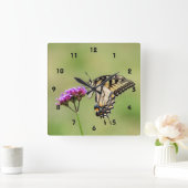 東タイガーアゲハチョウ蝶 スクエア壁時計 (ホーム)