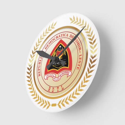 東ティモールのコート ラウンド壁時計 (傾斜)