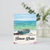 東ティモールのレトロな旅行ポスター。 ポストカード (スタンド正面)